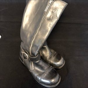 Ladies leather knee high Harley Davidson riding boots